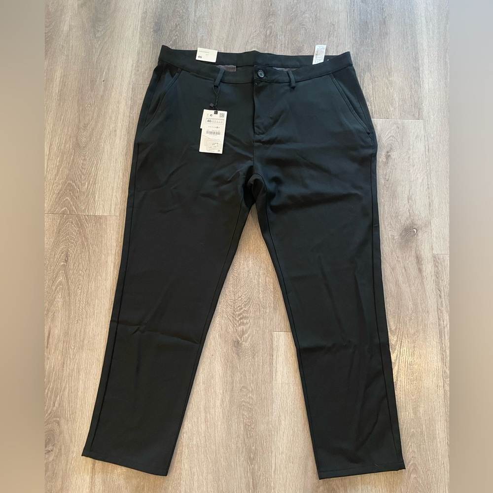 Men’s Zara The Melange Pant- slim bi-stretch sz 36 Black